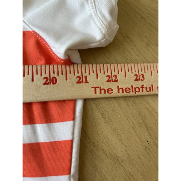 Nike Golf Polo Womens L Orange Striped Retro Tennis Preppy Casual Comfy Sporty - Picture 5 of 13